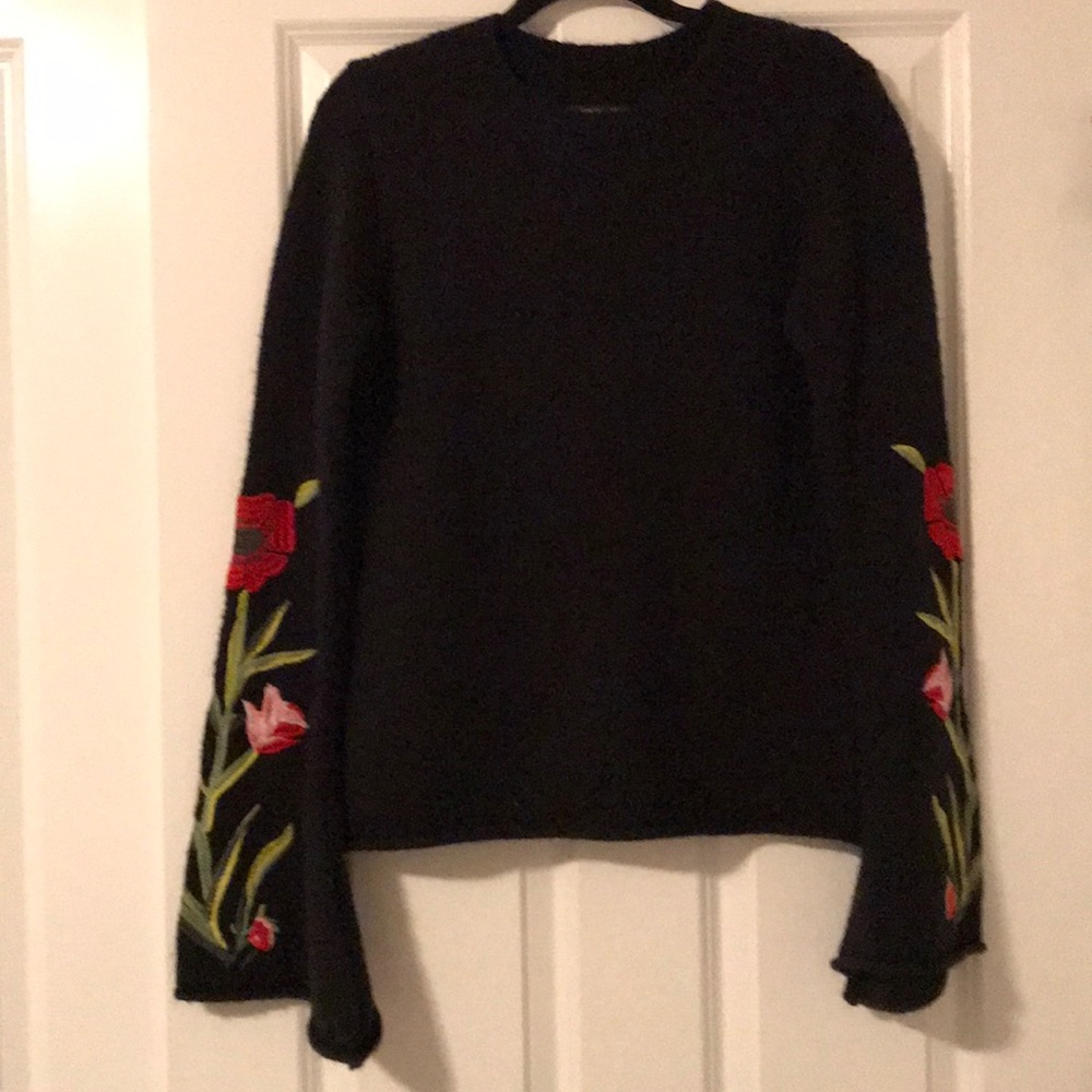 Flower Embroidered Sweater